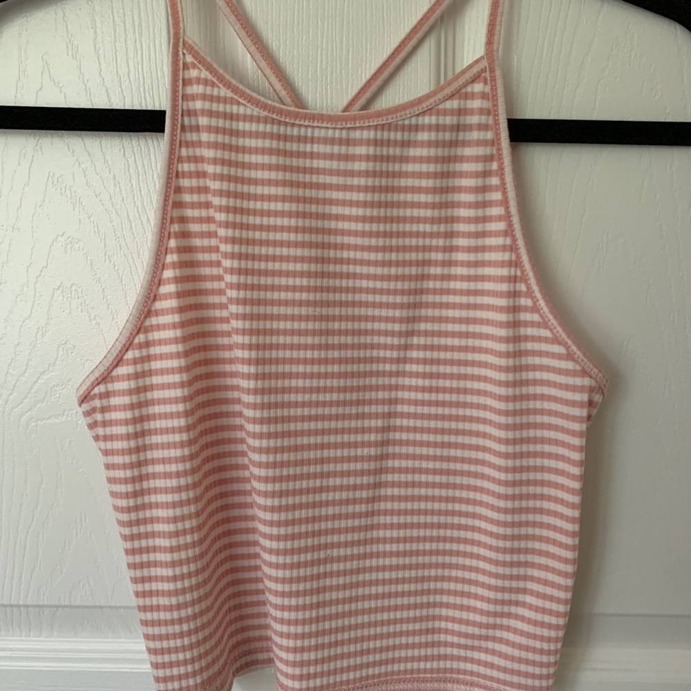 cute pink and white tank